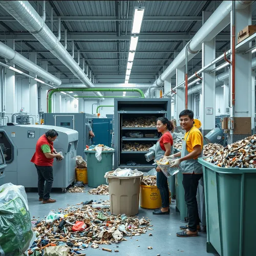 Modern waste diversion facility with eco-friendly practices